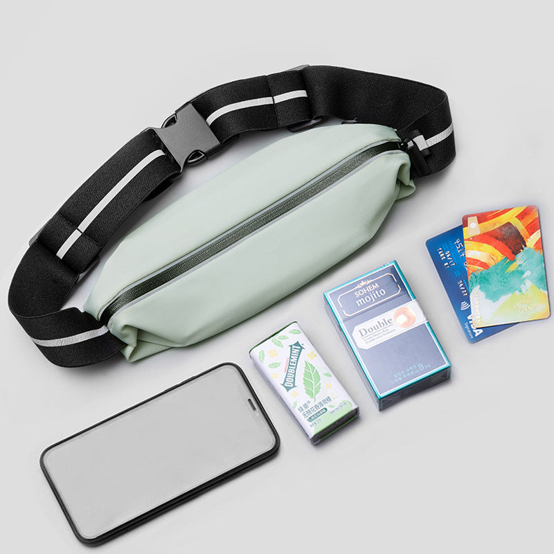 Sports waist packaging, mobile phone, men's and women's outdoor running waist bag, elastic and close fitting storage, waterproof and fashionable, not shaking