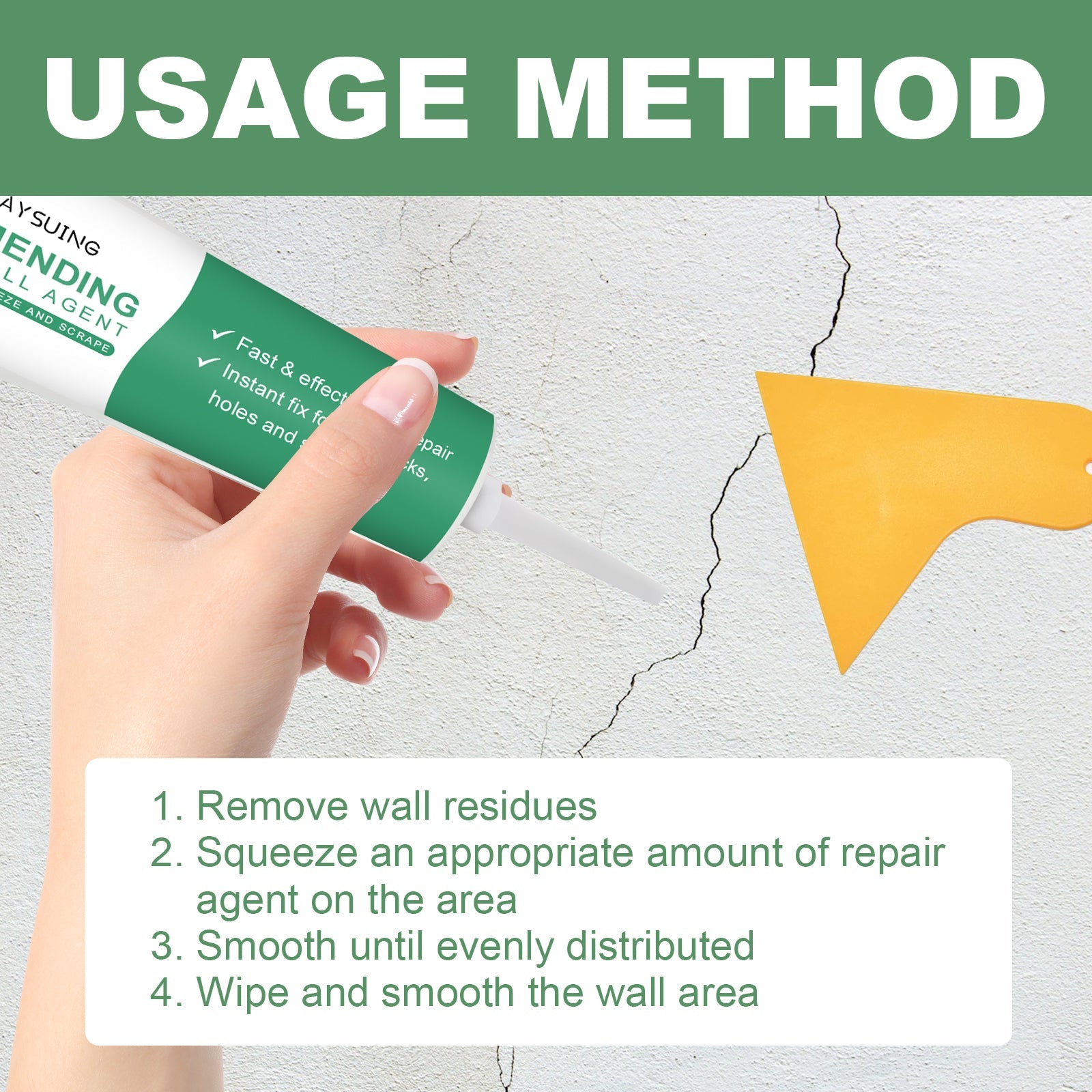 Wall Repair Plaster, Home Renovation Maintenance Wall Graffiti Cover Cracks Multi-functional Repair Plaster