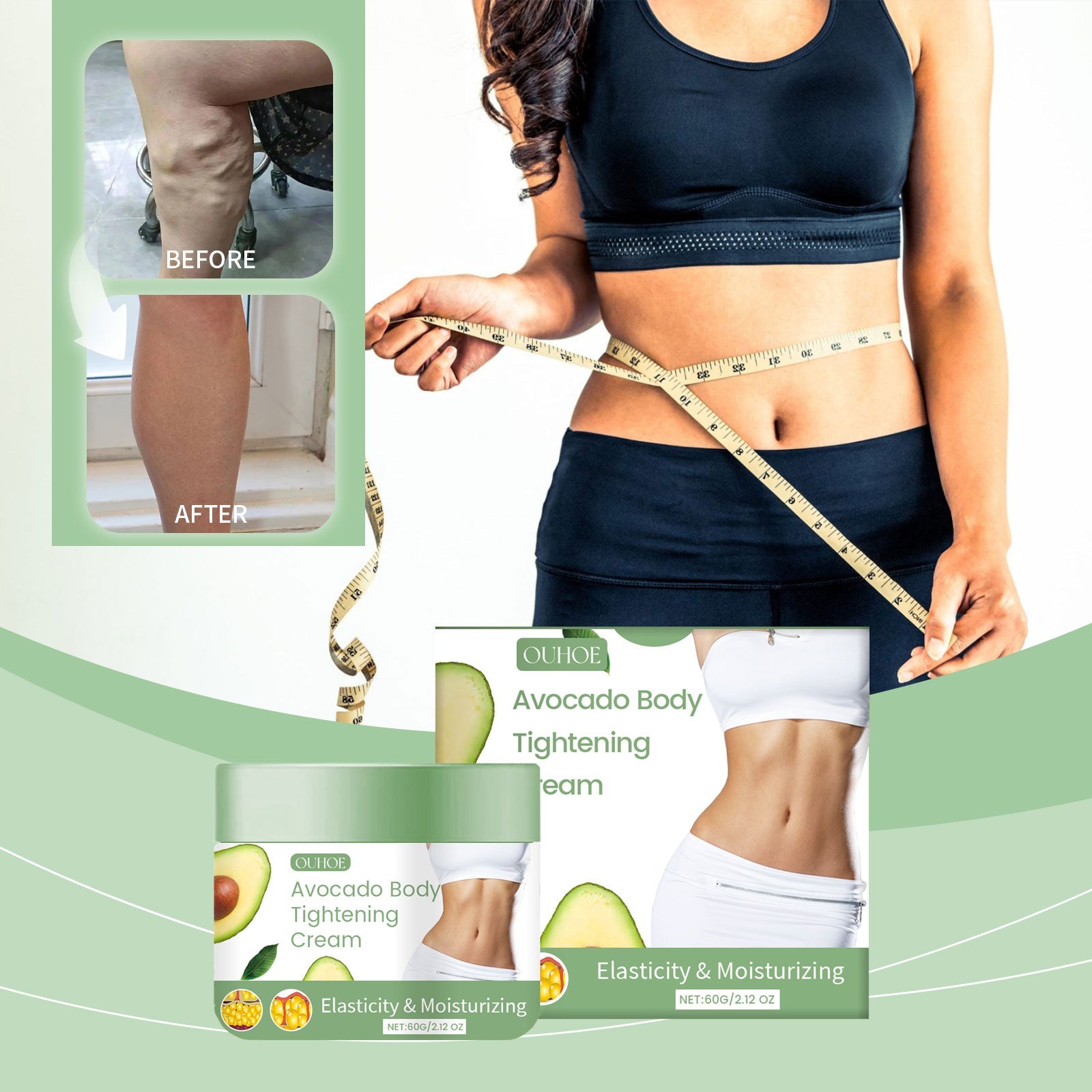 Body Tightening Cream, Light Body Care Moisturizing Daily Care Nourishing Skin Cream