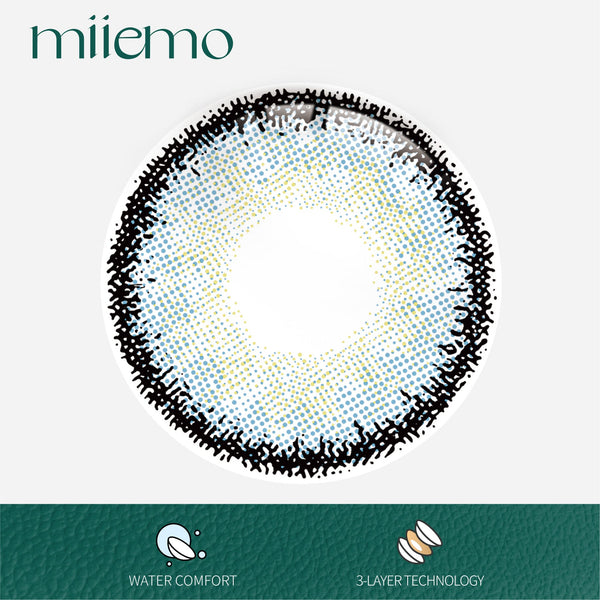 1Pair FDA Certificate Eyes Beautiful Pupil Colorful Girl Cosplay Contact Lenses  CLEAN BLUE