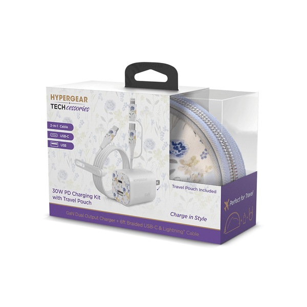 HyperGear TECHcessories 30W USB-C PD Charging Kit with Travel Pouch