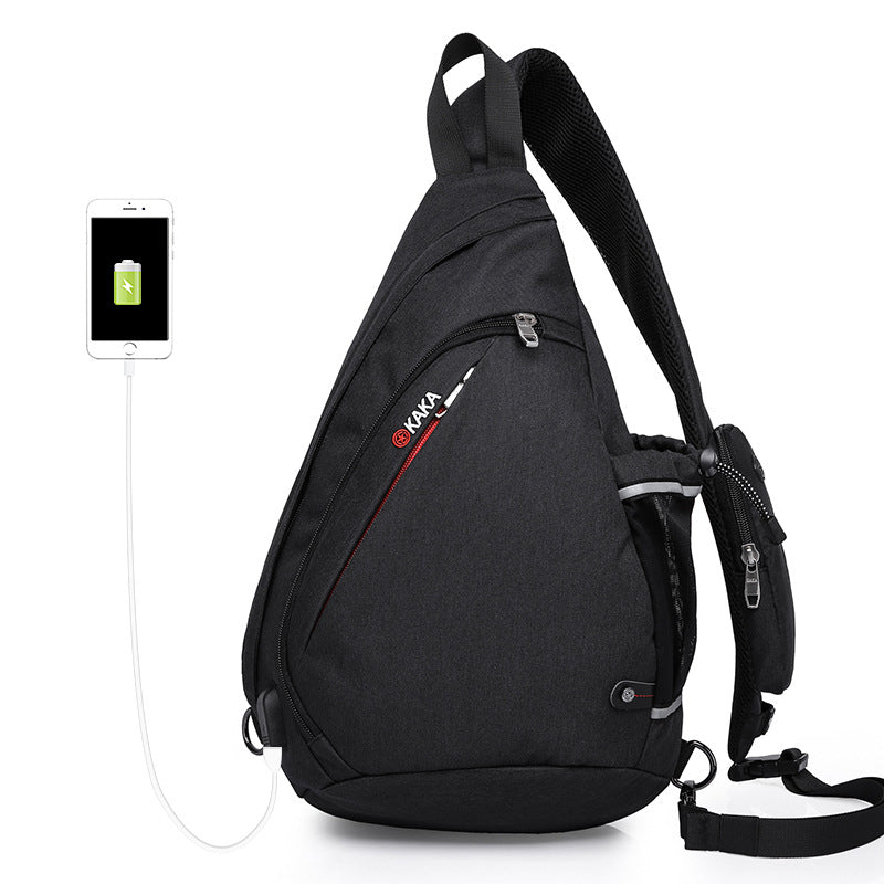 High Quality Men's Chest Bag Cotton And Linen Texture Messenger Triangle Bag Water Drop Bag Bicycle Chest Bag