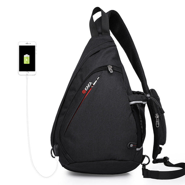 High Quality Men's Chest Bag Cotton And Linen Texture Messenger Triangle Bag Water Drop Bag Bicycle Chest Bag