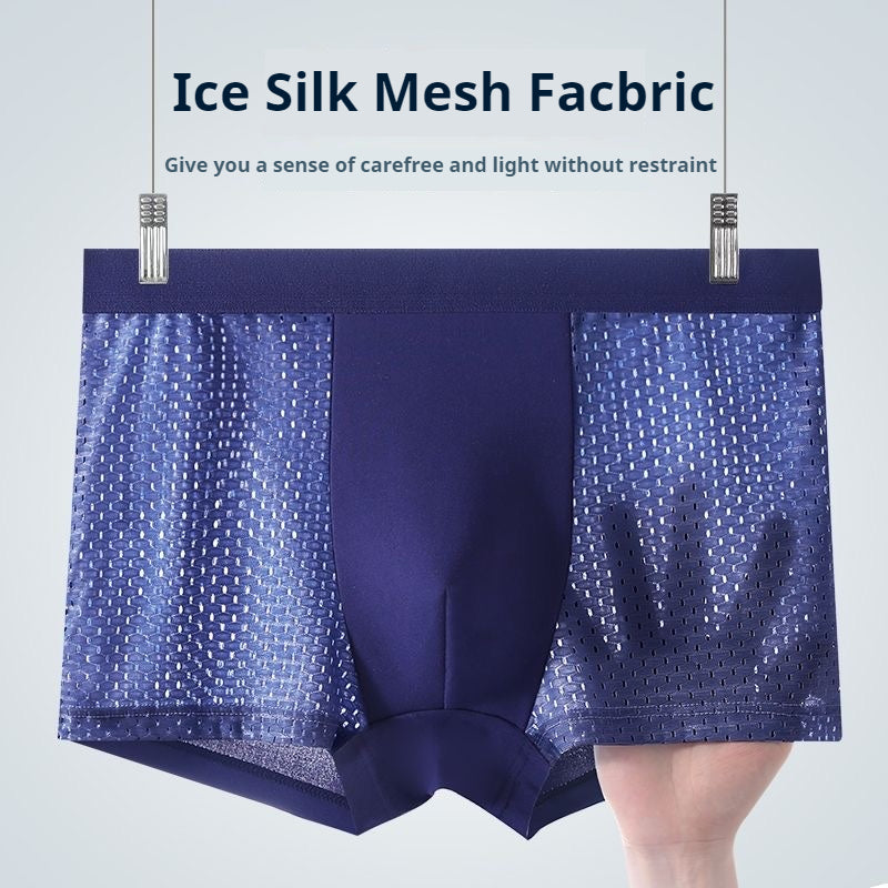 Cool Knitted Fabric Mesh Shorts Adult Men'S Boxers Knitted Fabric Boxers Men's Comfortable Boxer Underwear