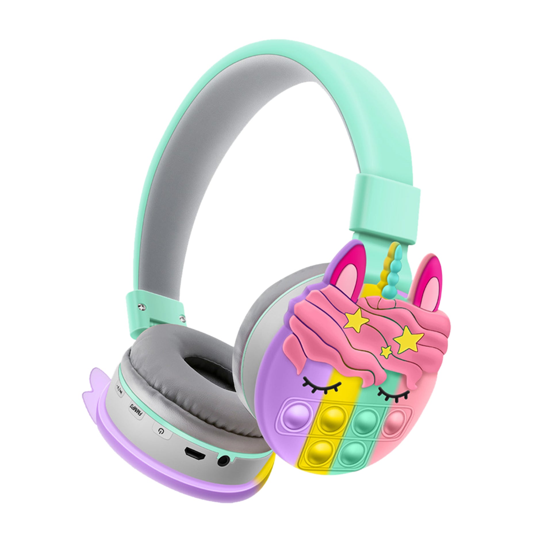 New Net Celebrity Head-Mounted Unicorn Cartoon Decompression Earmuffs Rainbow Bluetooth Stereo Headset Long Battery Life