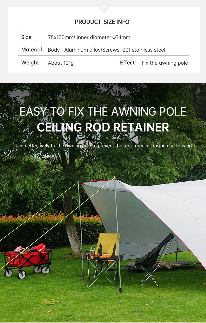 Outdoor Camping Awning Rod Fixer Tent Accessories Bracket Support Rod Fixed Pipe Holder Fishing Umbrella Adjusting Base