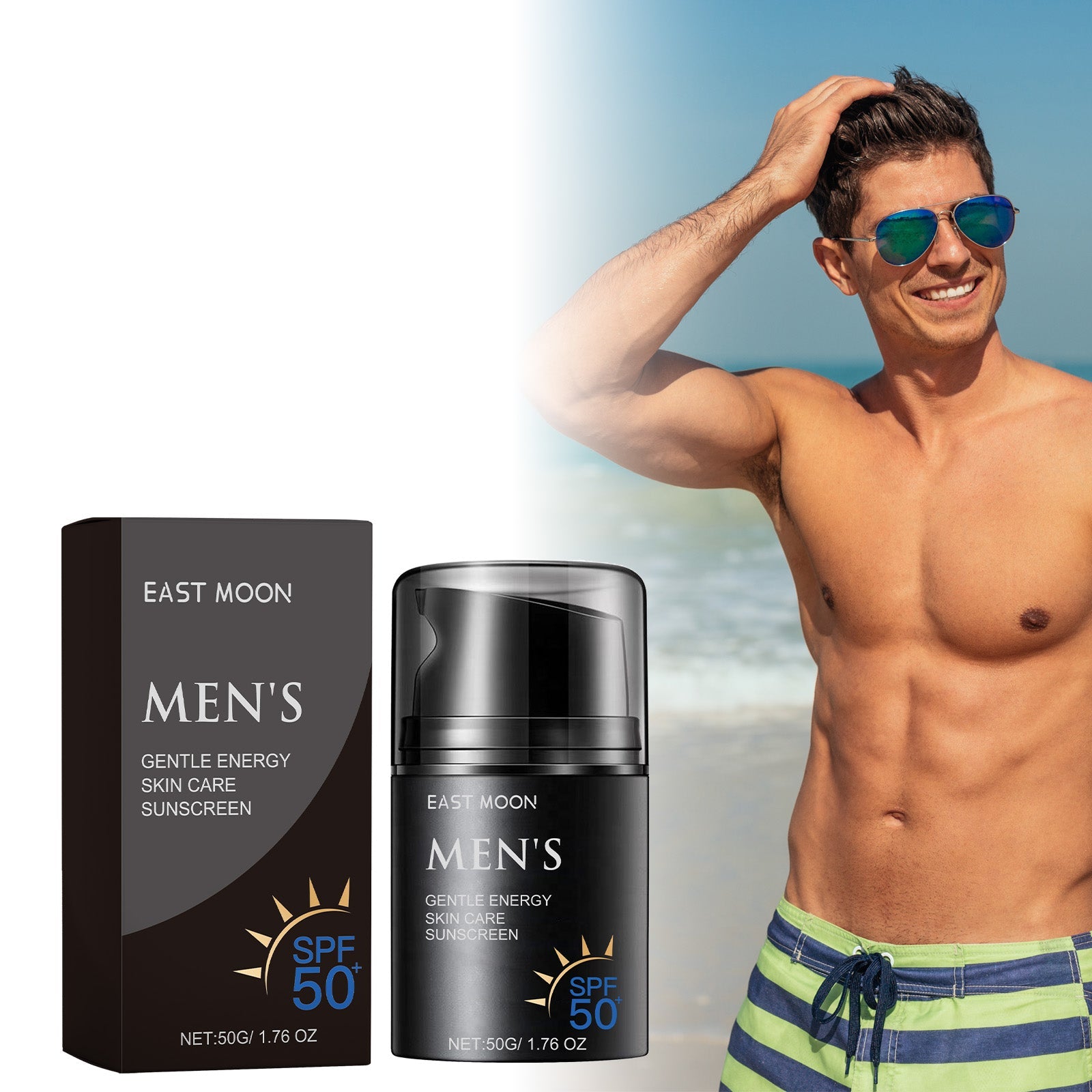Enhanced Sunscreen For Men, Summer Outdoor Uv Protection Moisturizing Mild Refreshing Protective Cream
