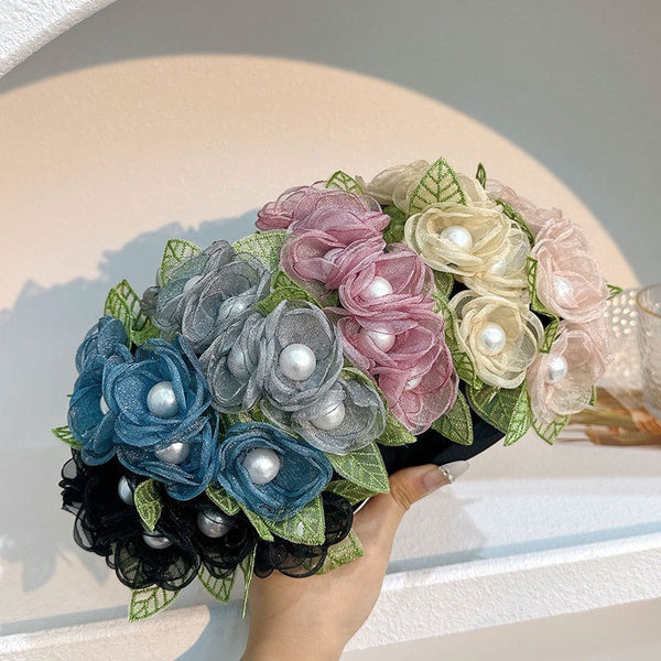 Fashionable fabric flower pearl flower headband