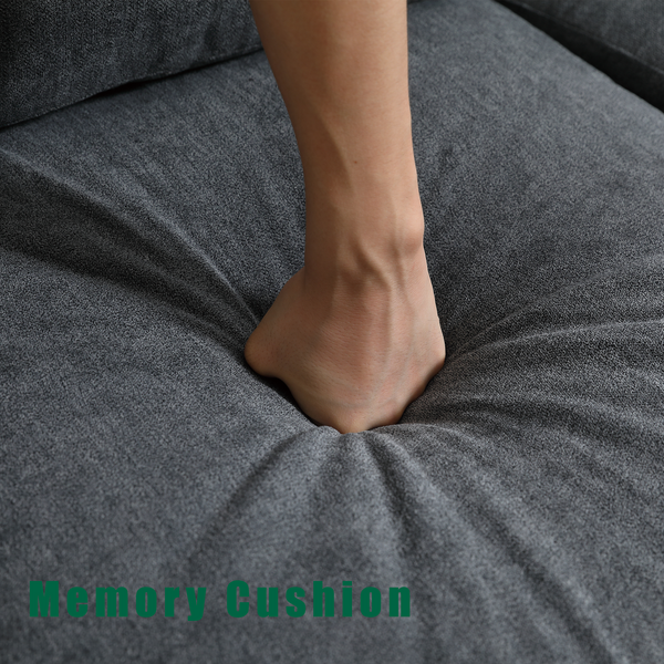 Convertible Sectional Sofa with Storage,L-shaped sofa Modern Linen Fabric Sectional Couches for Living Room,Gray