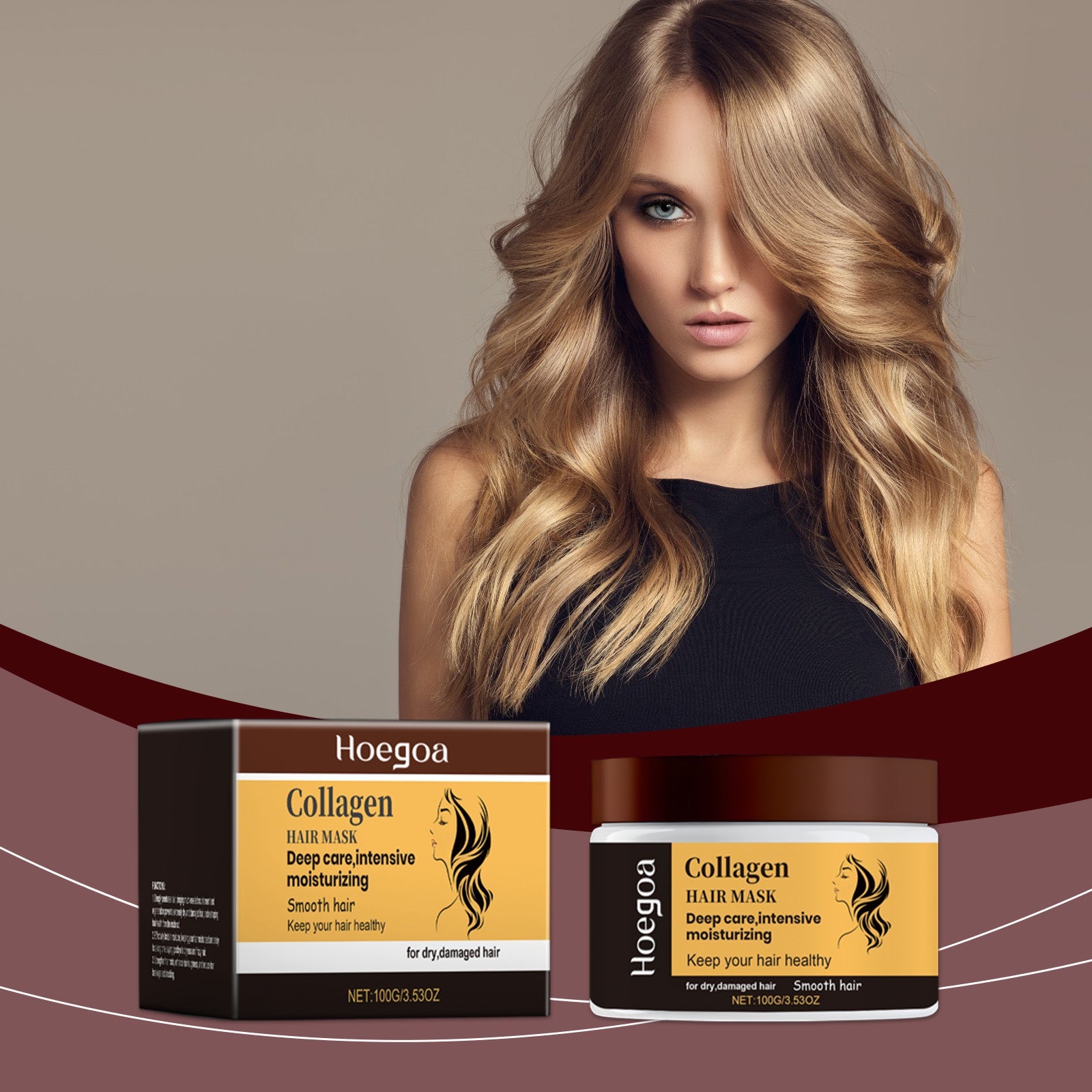Collagen Hair Mask Restores Dry Hair, Hydrates, Smoothes And Improves Hair Quality