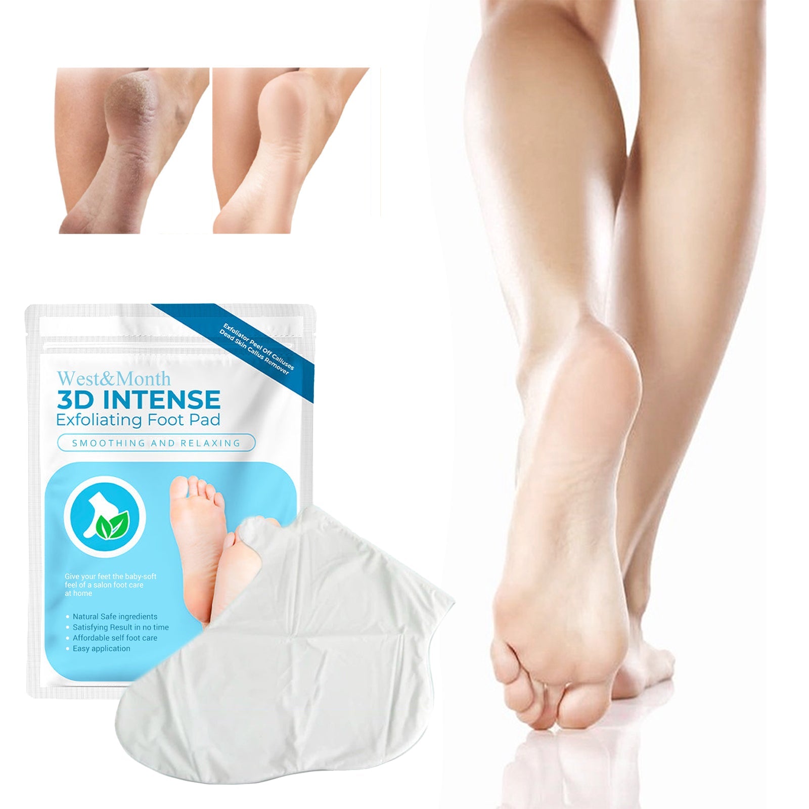 3D Intense Exfoliating Foot Pad, Foot Care Clean Horny Calluses, Anti-chapping And Moisturizing Foot Mask
