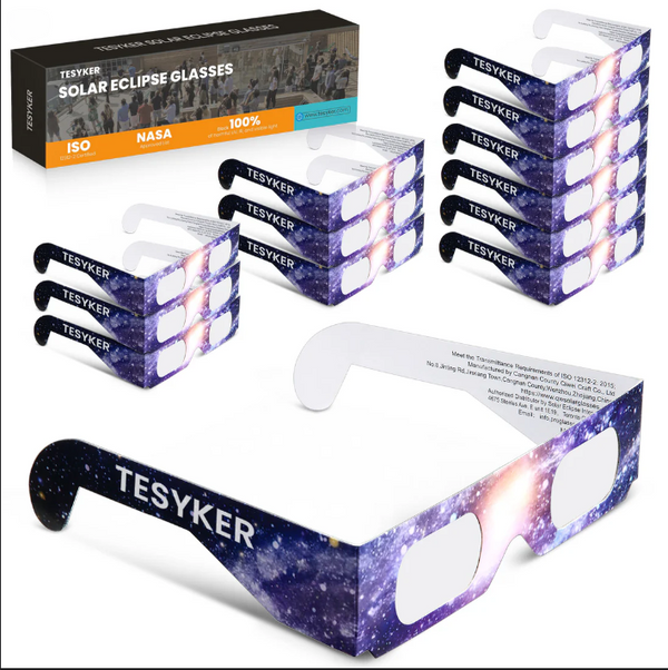 10 Pack Solar Eclipse Glasses ISO 12312-2:2015(E) & CE Certified 2015 Approved Safe Shades for Direct Solar Eclipse Viewing Dire