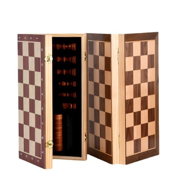 Wooden magnetic chess international checker solid wood chess pieces send the original queen two-in-one combination