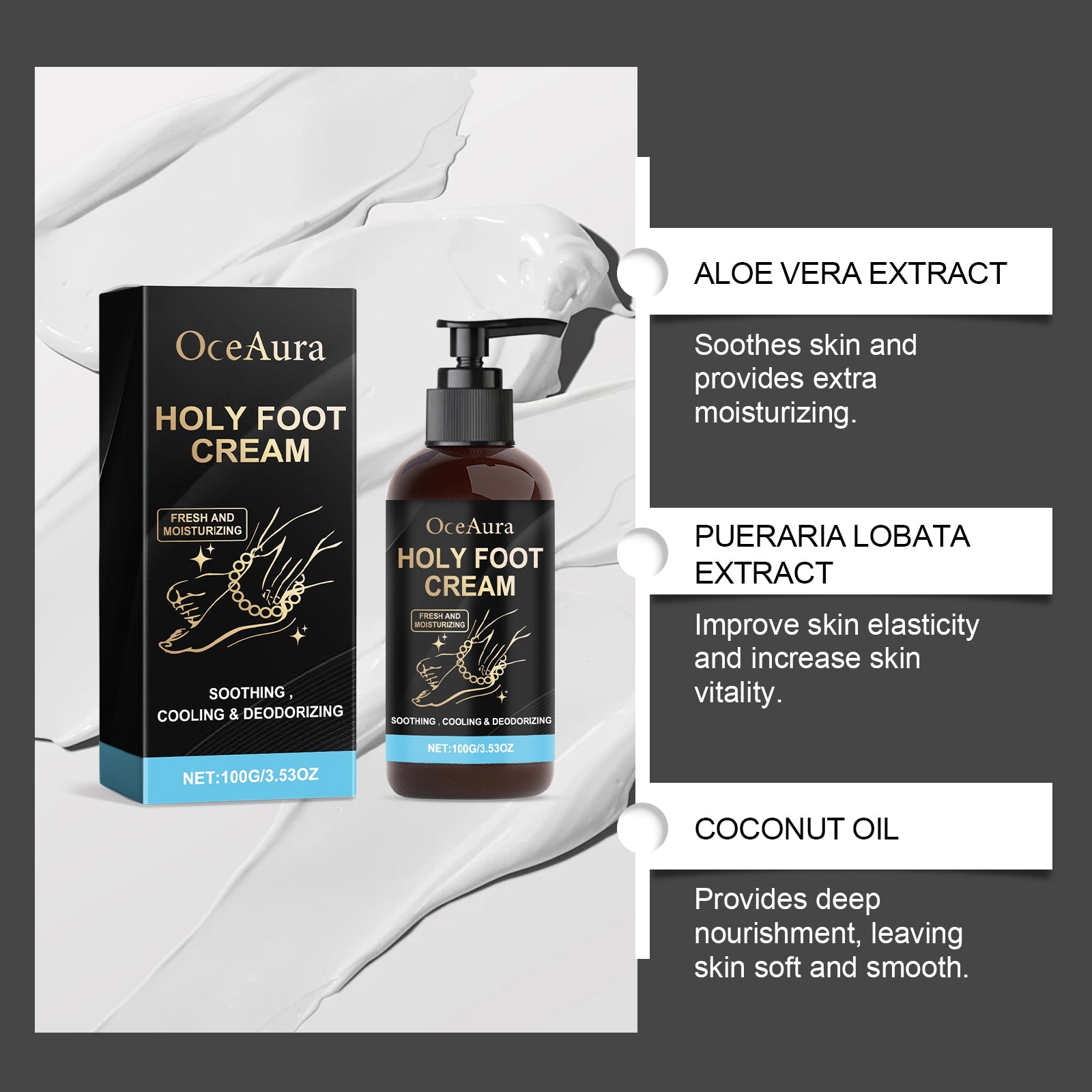 Hydrating Foot Cream Refreshing Moisturizing Heel Massage Foot Care Skin Foot Care Cream