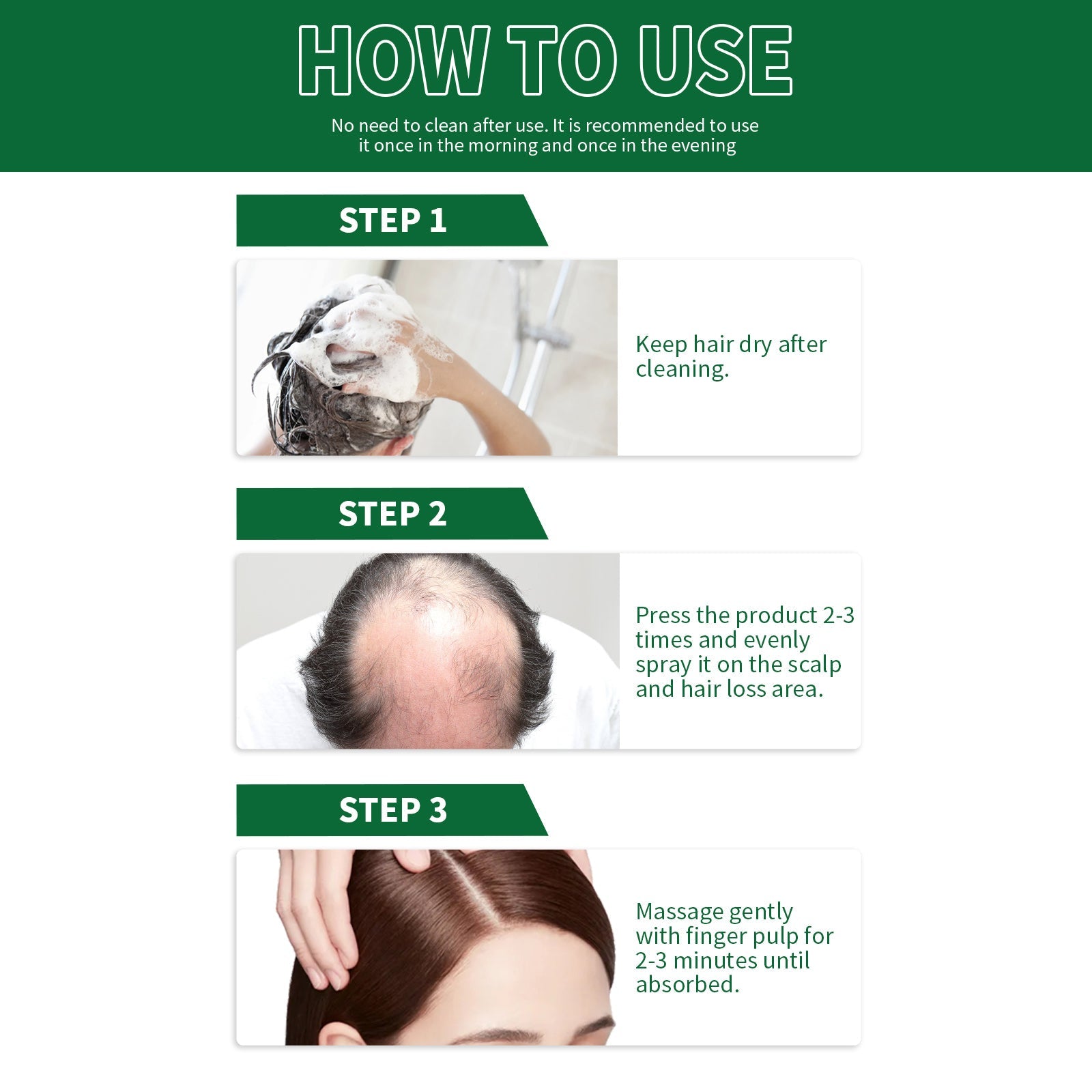 Hair Growth Spray, Thickening Preventing Loss And Repairing Hair Follicle Damage Dry And Frizzy Hair Spray