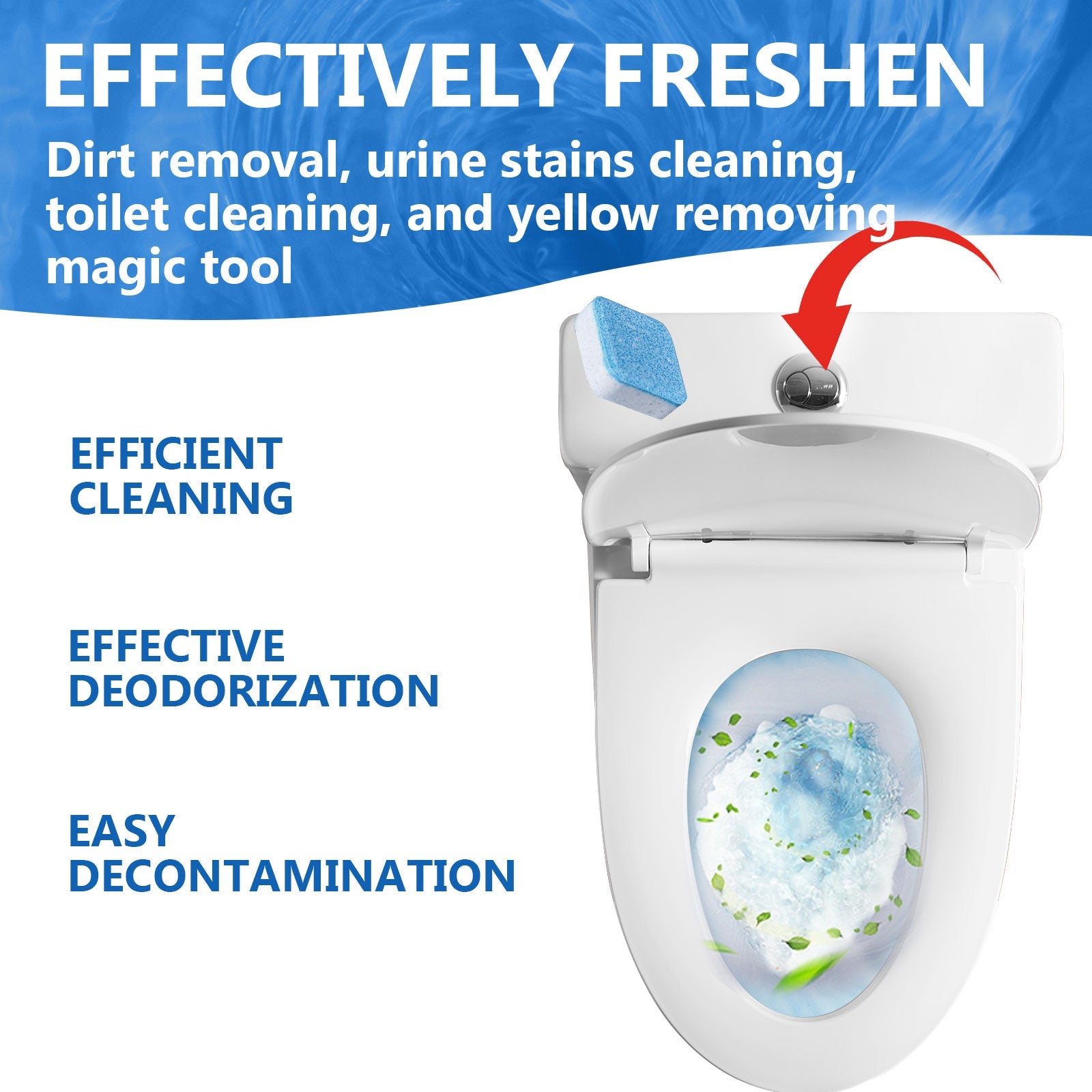 Toilet Effervescent Tablet, Toilet Decontamination Cleaning Urine Stains Deodorant Keep Fragrant Clean Toilet Effervescent Tablet