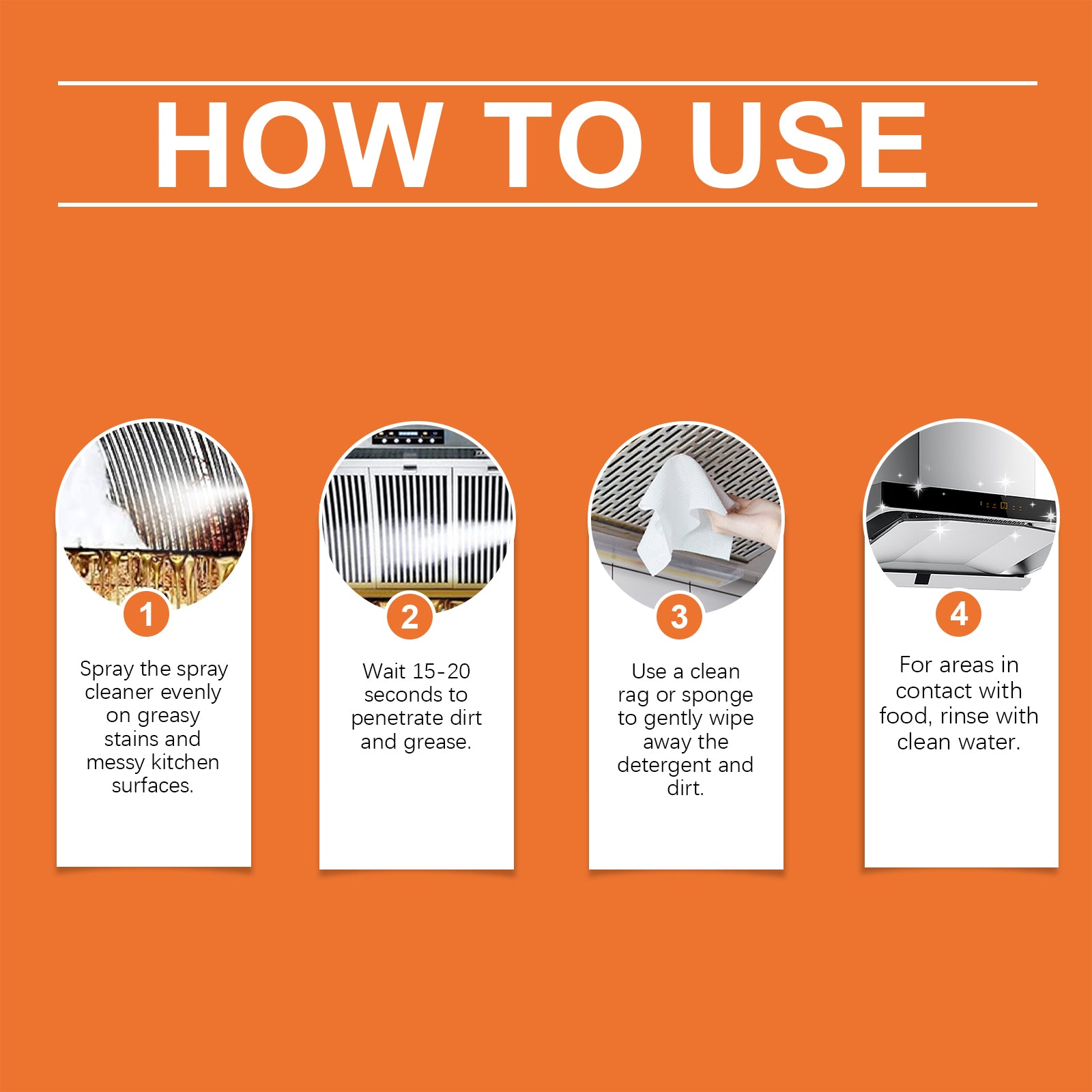 Kitchen Grease Cleaner Kitchen Hood Cooktop Grease Cleaner Multi-Effect Decontamination Cleaner