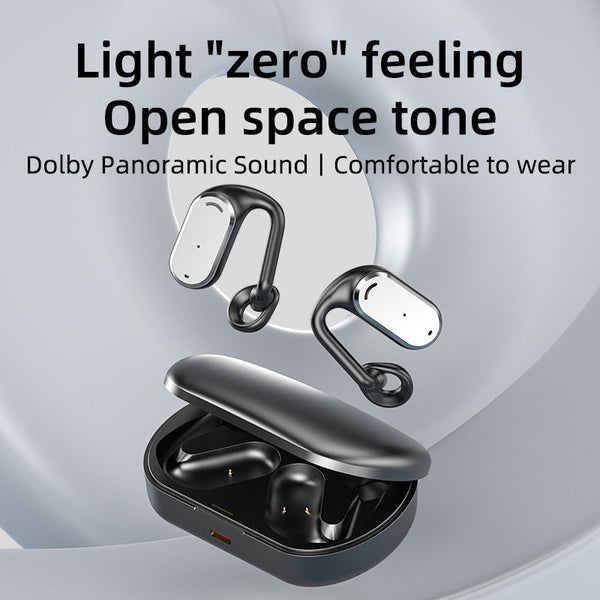 GT-R Bluetooth Earphones Hanging Ear Bone Conduction Wireless Bluetooth Earphones Long Range Office Business Digital Display Screen