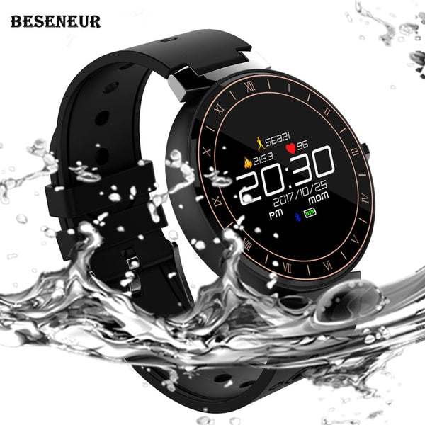 Beseneur L8 Smart Bracelet Heart Rate Minitor Blood Pressure IP68 Waterproof Fitness Band Bluetooth Sport Wristband for Swimming