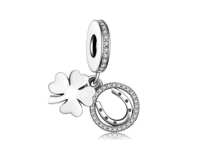 Jewelrypalace 100% 925 Sterling Silver Charms 4 Leaf Clover Charms Beads fit Bracelets Anniversary Gifts Fashion DIY Jewelry