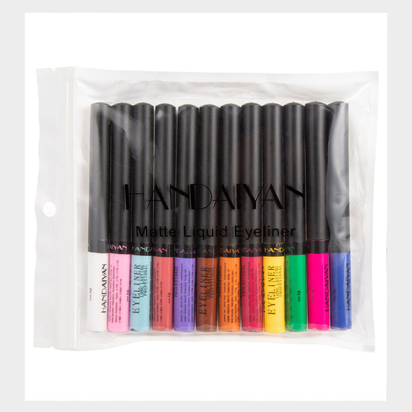 HANDAIYAN FDA Approved Color Matte Eyeliner Liquid Imitation Water 12-Pack