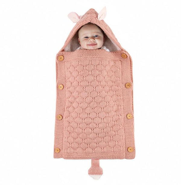 Baby Sleep Bag Newborn Sleepsack Warm Knitted Stroller Sleep Sack Toddler Knit Swaddling Blanket  for 1-12Months