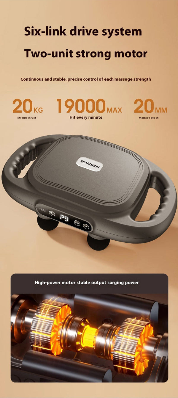 Vibrator Heated Fascial Gun Kneading Massage 6 Head Back Massage Gun For Muscles