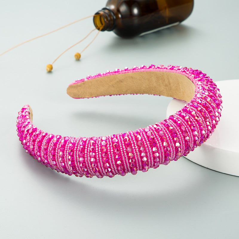 Hair Hoop Hand-woven Beaded Head Hoop Female Baroque Sponge Hair Bundle Korean Face Wash Hair Accessories