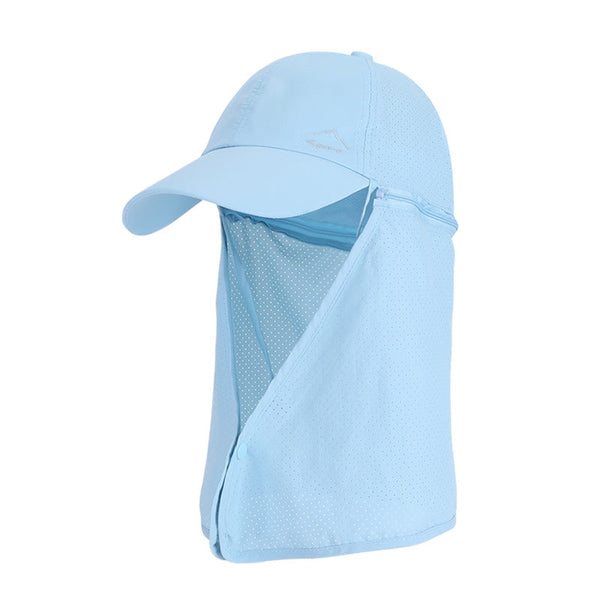 1pc Summer Baseball Cap with Detachable 360° Neck Sun Flap. For men, hiking, fishing, outdoor.