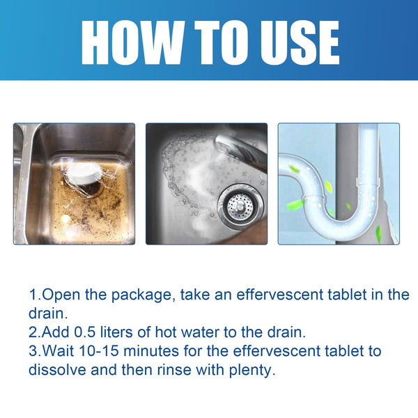 Pipe Unclogging Cleaning Tablet Kitchen Toilet Sewer Pipe Blockage Cleaning Unclogging Remove Odors