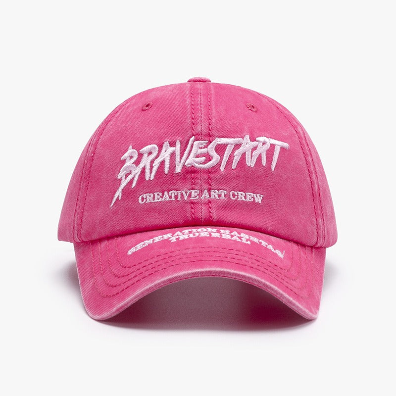 Fashionable Outdoor Versatile Curved Brim Letter Embroidery Men's Flat Tongue Hat Show Face Small Washed Women's Simple Baseball Hat Fashion