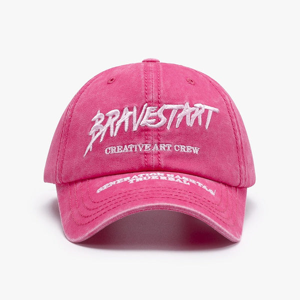 Fashionable Outdoor Versatile Curved Brim Letter Embroidery Men's Flat Tongue Hat Show Face Small Washed Women's Simple Baseball Hat Fashion