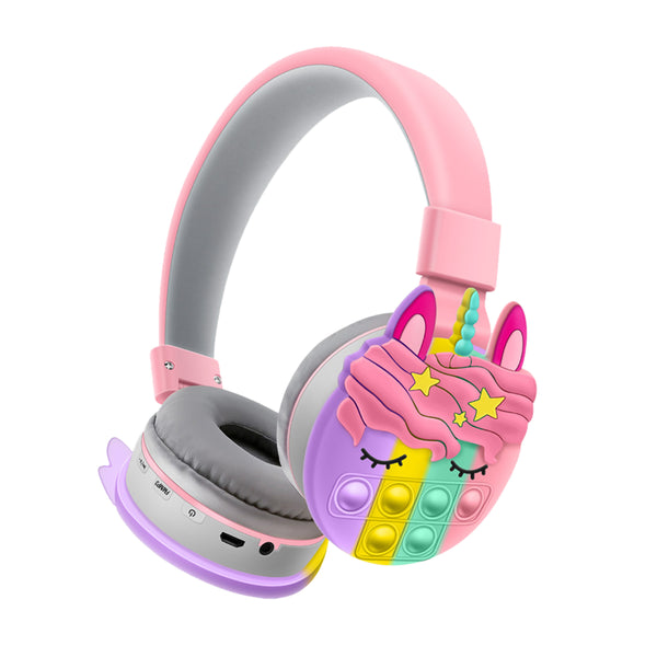New Net Celebrity Head-Mounted Unicorn Cartoon Decompression Earmuffs Rainbow Bluetooth Stereo Headset Long Battery Life