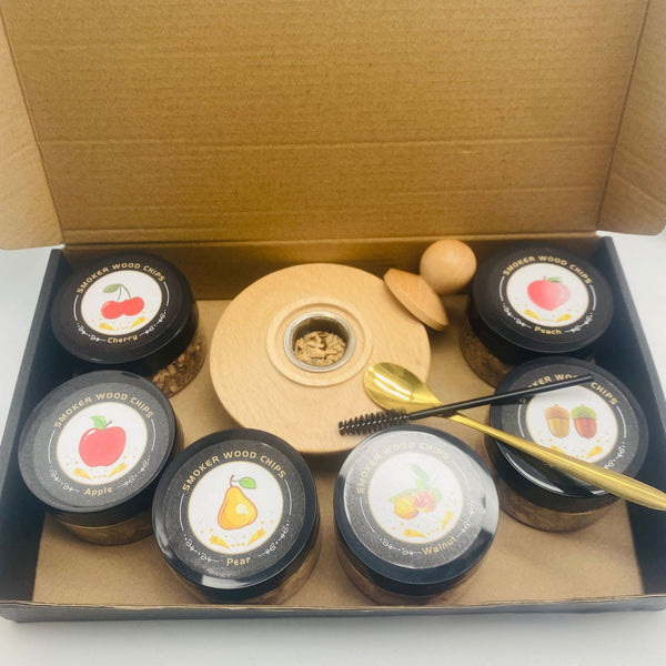 Cocktail Wood Smoker Hexagonal Round Saucer Bar Kitchen Smoking Tools Smoking Wood Cover 6pcs