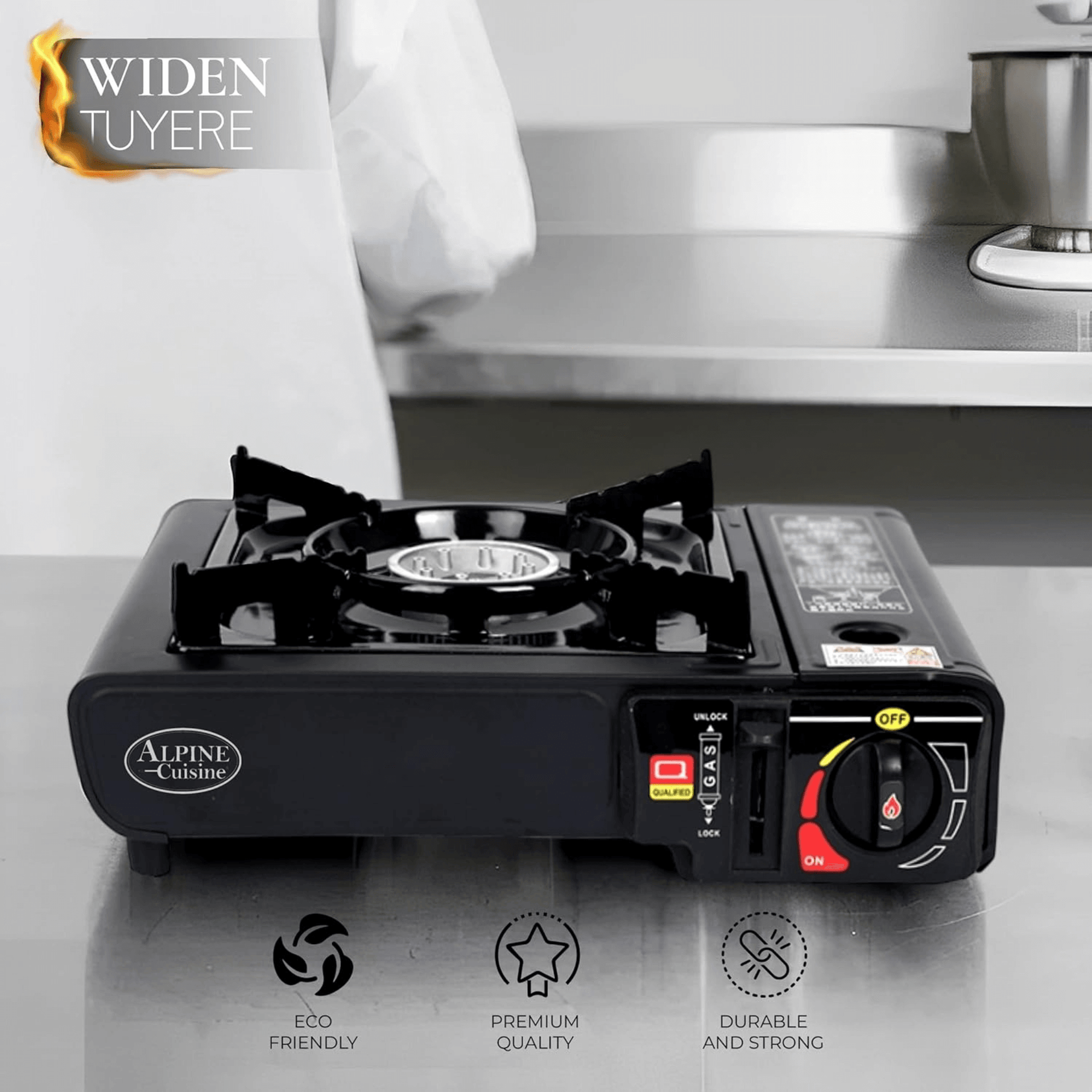 Alpine Cuisine Lightweight Portable Gas Stove for Outdoor and Indoor Cooking
