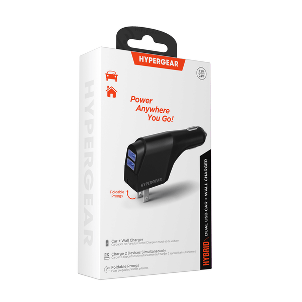 HyperGear Hybrid 2.1A Dual USB Car/Wall Charger