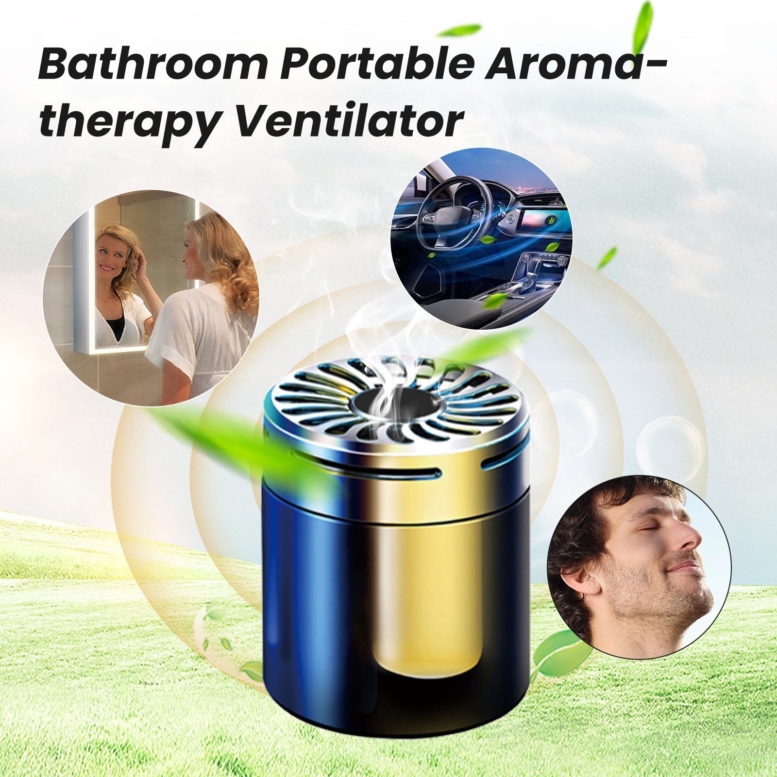 Bathroom Portable Ventilation Aromatherapy, Car Aromatherapy Bathroom Bedroom Deodorant Adornment