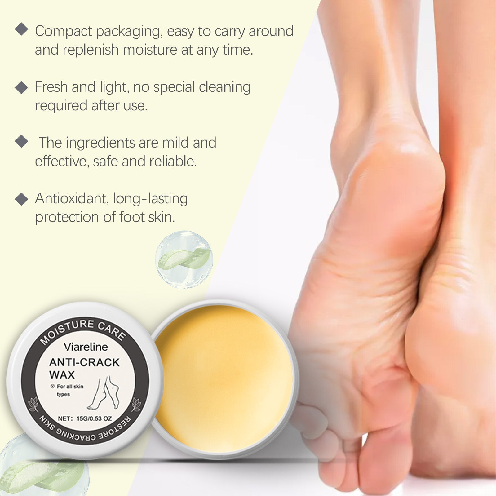 Foot Care Wax Exfoliates, Prevents Dryness, Moisturizes, Hydrates And Moisturizes Tender And Smooth Foot Skin Care Wax