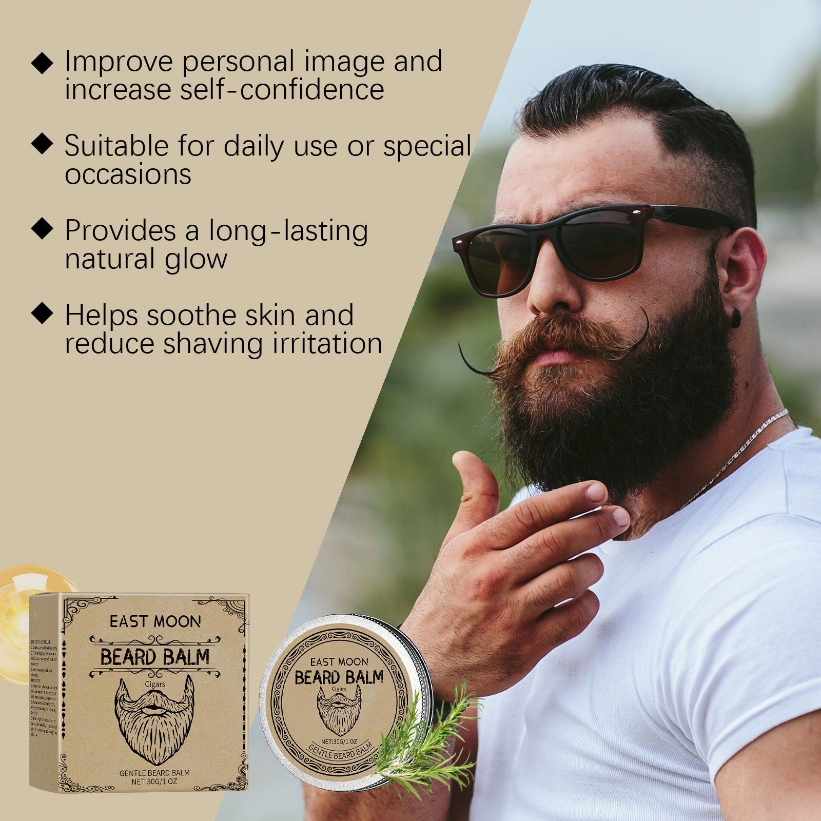 Cigar Beard Care Wax Natural Gloss Care Each Beard Hair Must Display Mature Charm