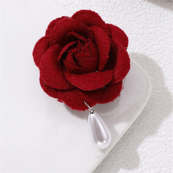Flower pearl brooch female fashion camellia wedding dress decoration female jewelry