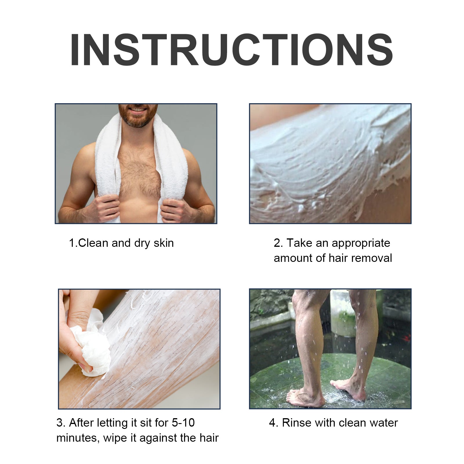 Hair Removal Cream, For Men Men's Underarm Arm And Leg Hair Gentle Non-Irritating Cleaning Hair Removal Cream