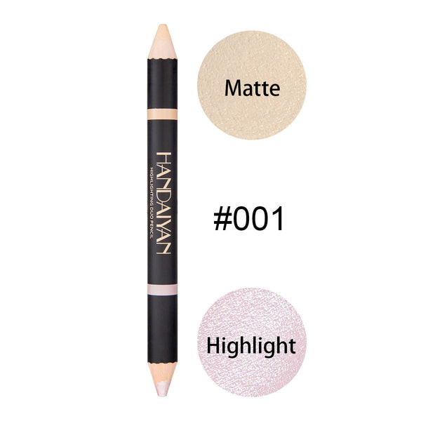 HANDAIYAN Double Head Eyebrow Dual Purpose Pen Eyebrow Bone Raised Bright Bottom High Gloss Face Brightening Concealer Pen