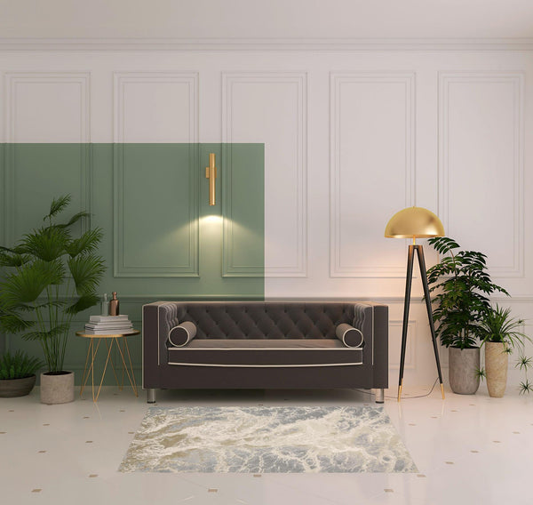 12' X 15' Ivory Silver And Gold Abstract Stain Resistant Area Rug