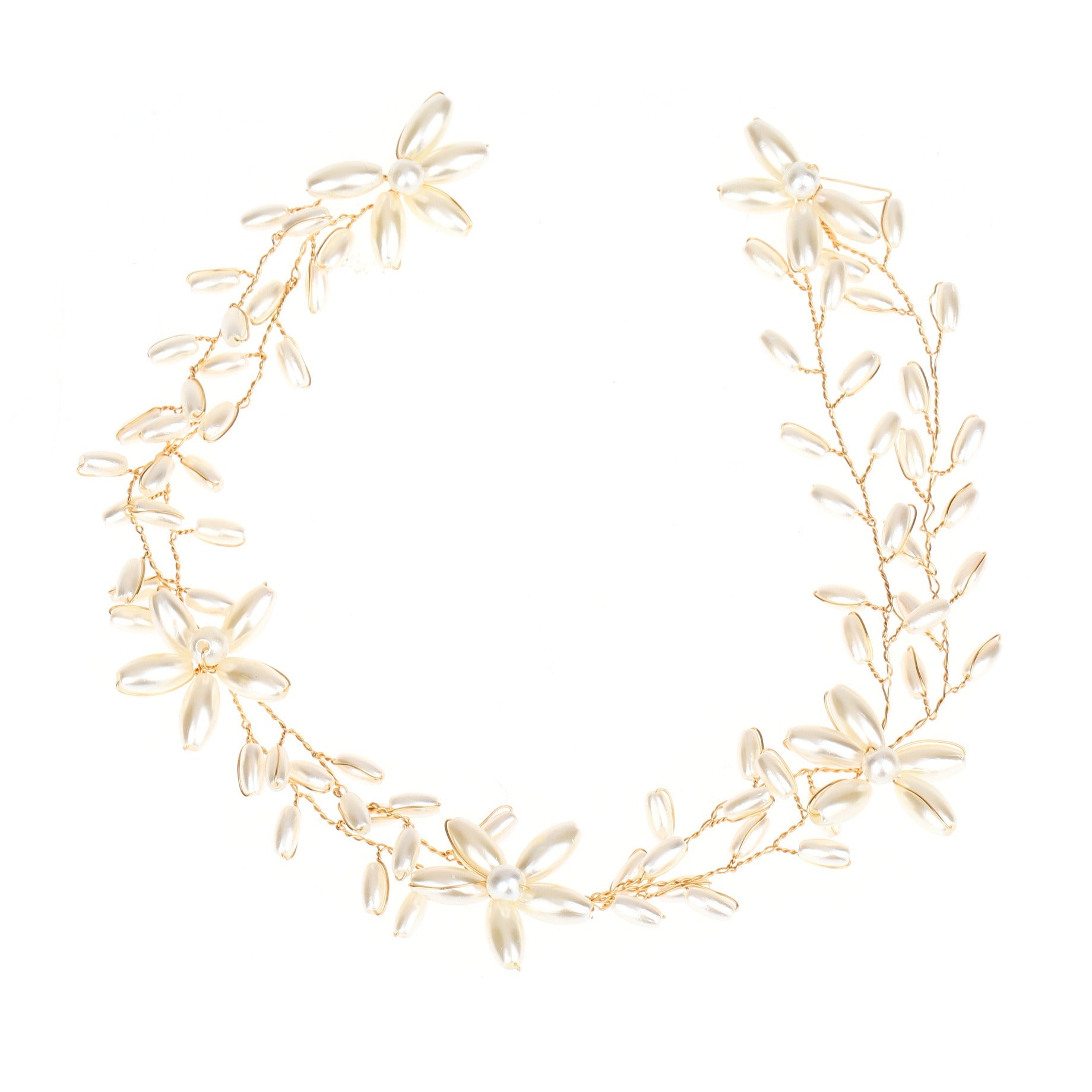 Handmade pearl twisted bead headwear wedding dress bride's hair accessories