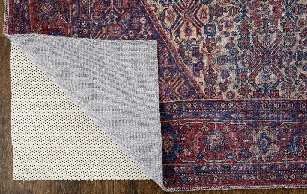 10' X 14' Ivory and Blue Floral Power Loom Area Rug