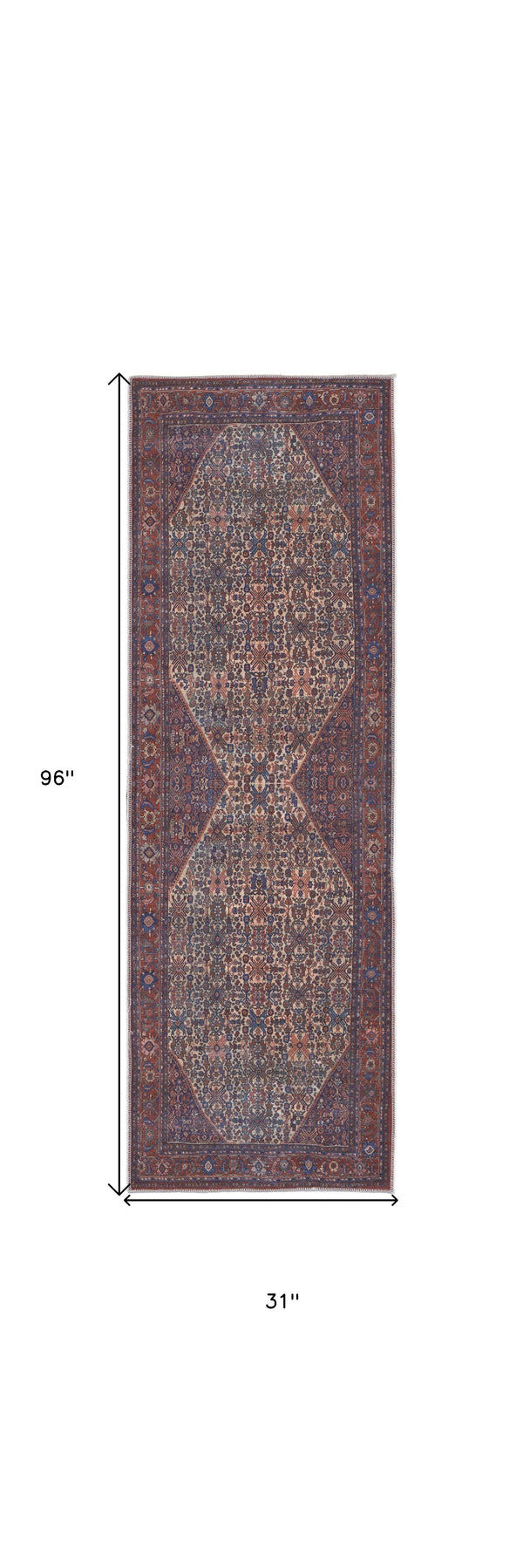 10' X 14' Ivory and Blue Floral Power Loom Area Rug
