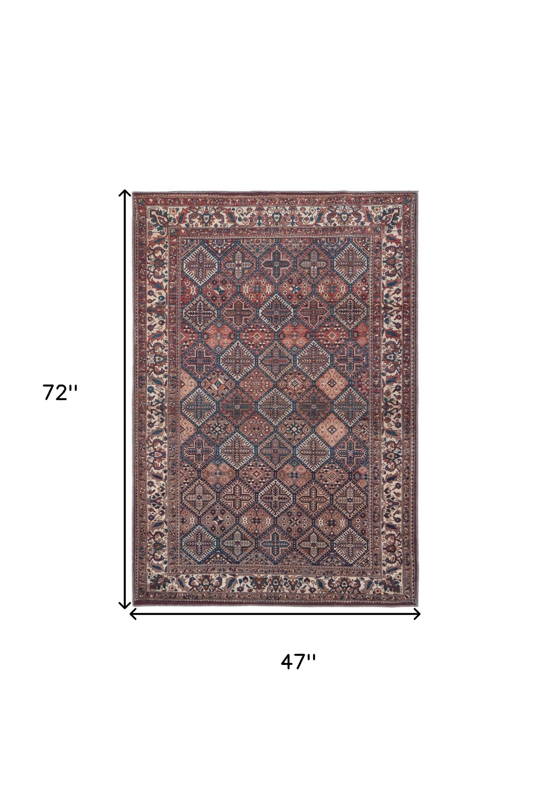 10' X 14' Ivory and Blue Floral Power Loom Area Rug