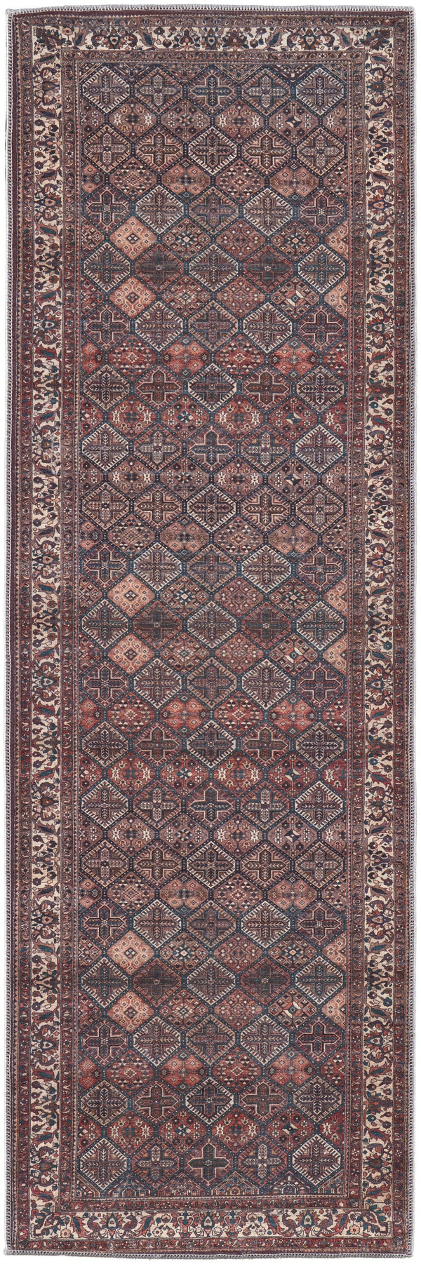 10' X 14' Ivory and Blue Floral Power Loom Area Rug