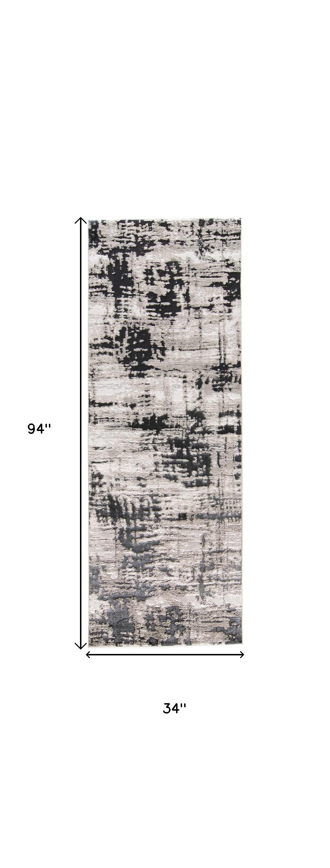 2' X 3' Black White And Gray Stain Resistant Area Rug