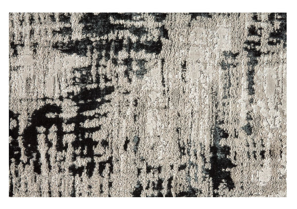 2' X 3' Black White And Gray Stain Resistant Area Rug